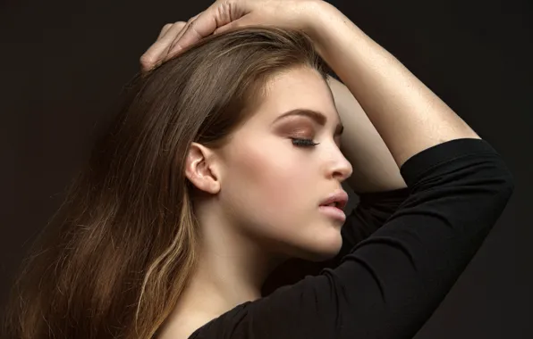 Picture mood, hair, portrait, hands, profile, CONDITION