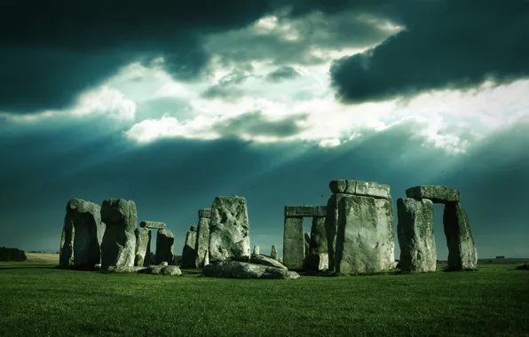 England, the evening, Stonehenge