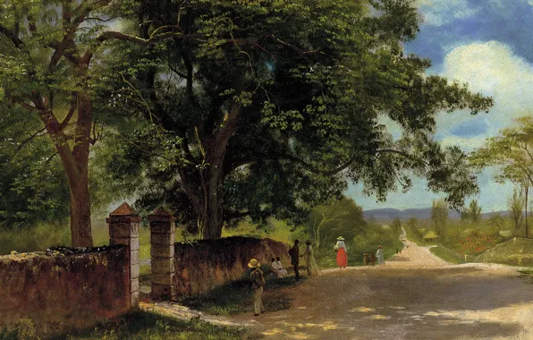 Picture landscape, picture, Albert Bierstadt, Street in Nassau