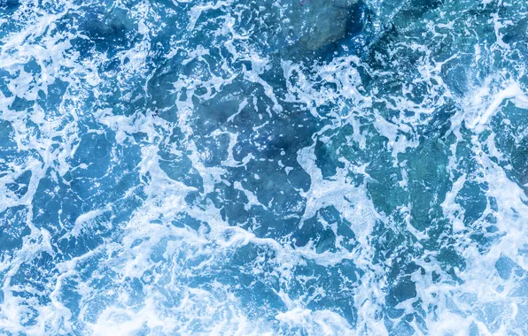 Blue, water, foam