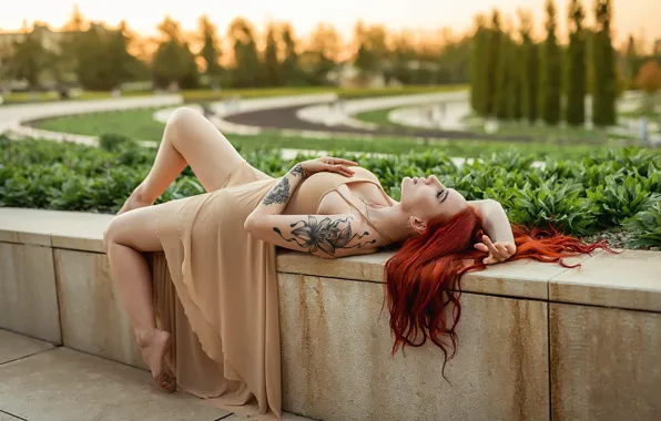 Picture park, model, pretty, redhead, A Diakov George