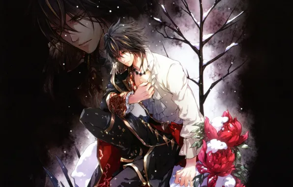 The game, Reflection, anime, art, guy, Queen of the Flowers