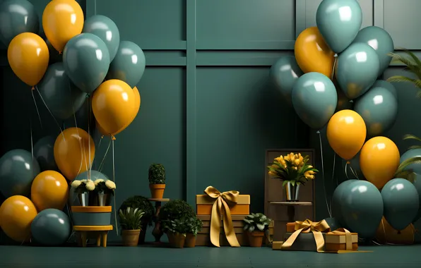 Balls, balloons, holiday, balls, Shine, Christmas, New year, March 8