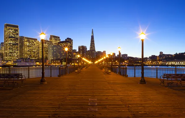 Lights, lights, CA, San Francisco, benches, California, San Francisco, they say