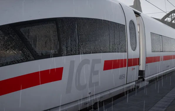 Germany, Train, Rain, Train, Wallpaper, Train, Railway, ICE