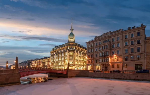 Picture Saint Petersburg, Sergey Gazizov, house, The Red Bridge
