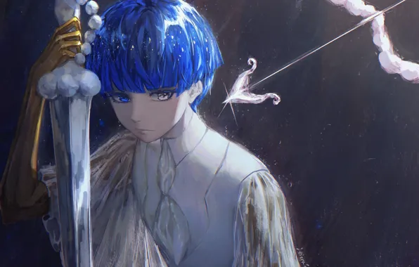 Girl, sword, arrow, heterochromia, House no Kuni, Phosphophyllite