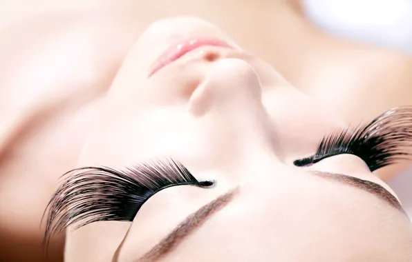 Girl, face, eyelashes