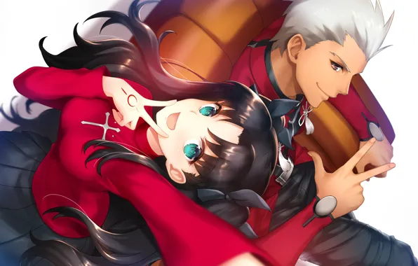 Two, Rin, fate/stay night, archer, toosaka rin, Archer