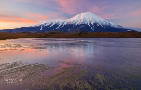 The sky, lake, mountain, Kamchatka