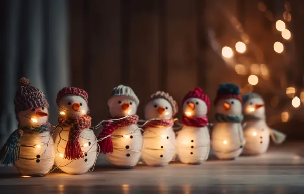 Holiday, toy, Christmas, New year, snowman, new year decorations, AI art, neural network