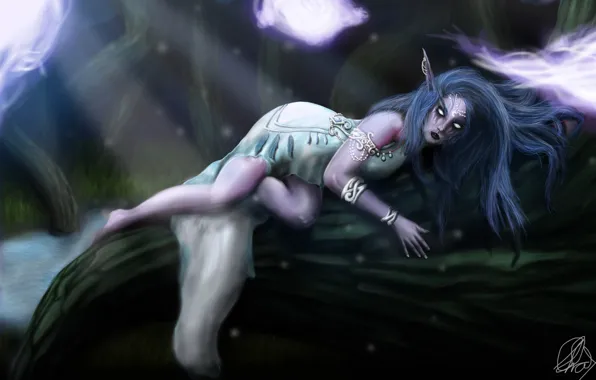 Figure, Elf, Art, Night Elf, World of WarCraft, WarCraft, Illustration, Characters