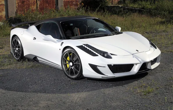 Picture white, grass, shadow, white, ferrari, Ferrari, Italy, primer