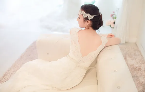 Decoration, sofa, dress, hairstyle, East