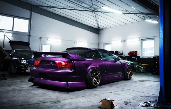 Nissan, Violet, Garage, Rear, Nissan 200sx