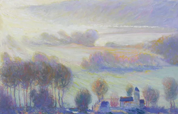 Landscape, picture, 1903, Theodore Earl Butler, Theodore Butler, Valley at Giverny. Old mill