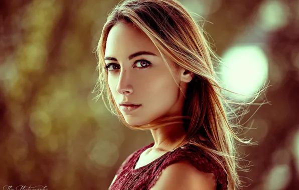 Picture look, girl, background, model, portrait, makeup, hairstyle, bokeh