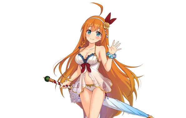 Blonde Hair, blouse, blue eyes, Princess Connect Re Dive, Sheep, handsome, breasts, long hair