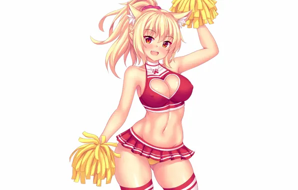 Girl, sexy, pantsu, cleavage, blouse, panties, thighhighs, long hair