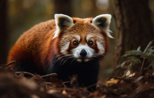 Download wallpaper red Panda, face, red Panda, AI art, neural network