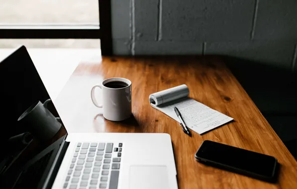 Picture table, handle, mug, Notepad, phone, laptop, iphone, Andrew Neel