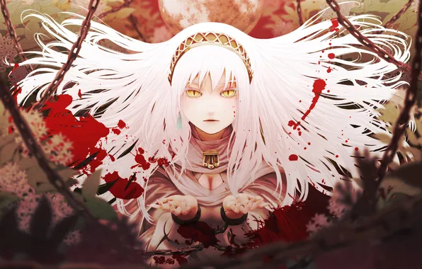 Look, girl, blood, chain