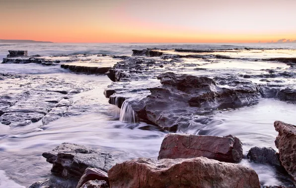 Sea, the sky, landscape, stones