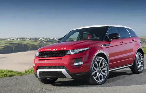 Picture red, range rover, evoque