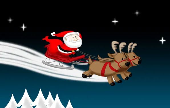 Picture Christmas, Deer, Santa
