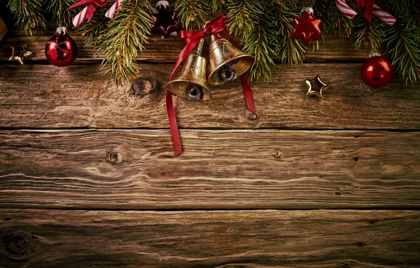 Decoration, balls, toys, tree, New Year, Christmas, happy, bells
