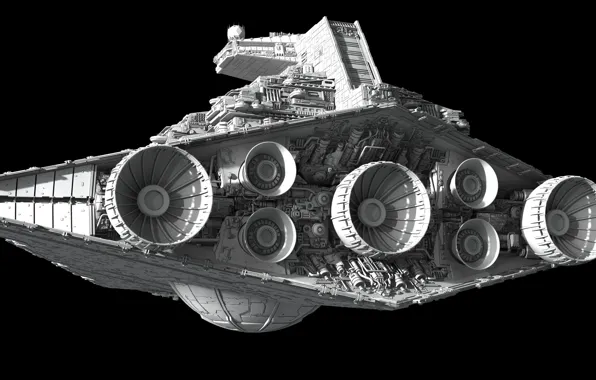 Star Wars, design, Destroyer, rear view