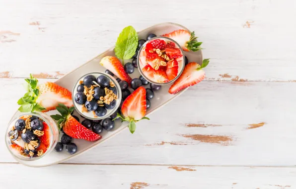 Berries, muesli, yogurt