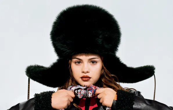 Girl, face, model, hat, beauty, singer, Selena Gomez