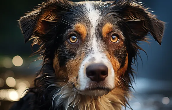 Picture Dog, Look, Face, Australian shepherd, Digital art, AI art, The Art of Artificial Intelligence, Neural …