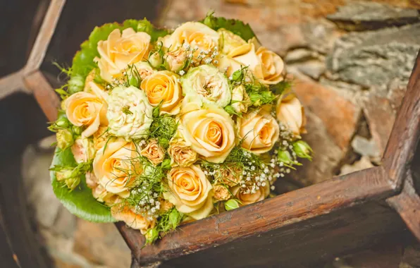 Roses, love, buds, flowers, romantic, roses, wedding bouquet