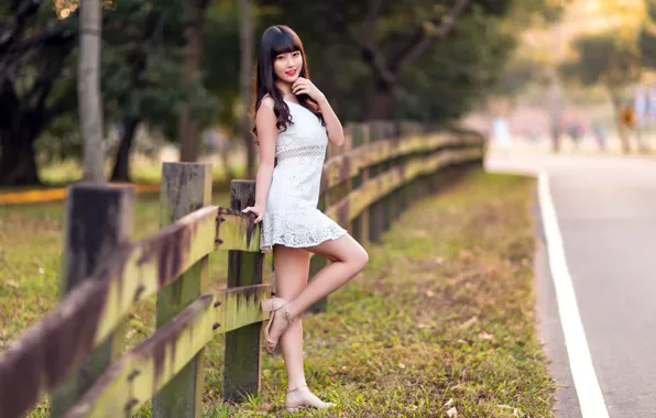 Picture road, girl, Asian