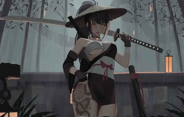 Fantasy, character, anime, battle, fan art, Illustration, neo, anime girl