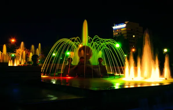 White, summer, the sky, water, light, trees, squirt, night