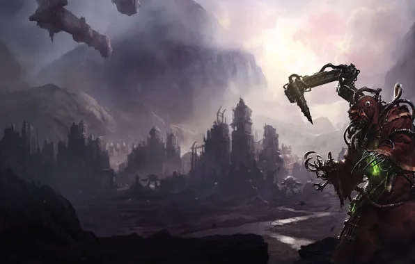 Mountains, Robot, the destruction of the city