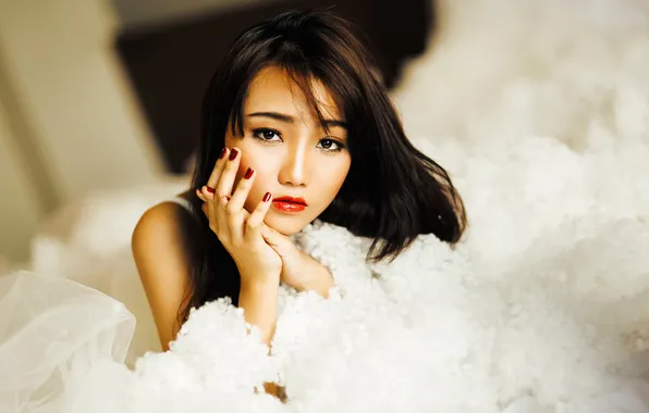 Makeup, manicure, Oriental beauty