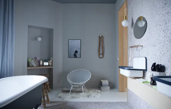 Picture room, interior, bathroom
