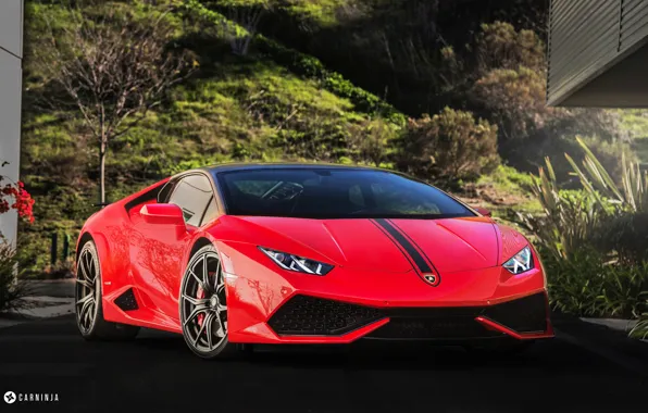 Picture car, red, Lamborghini Huracan