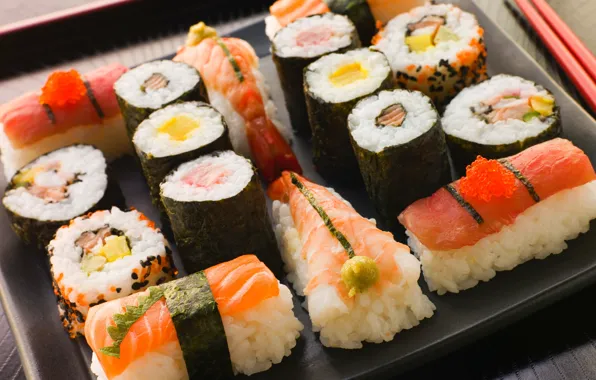 Picture sticks, Japan, Japan, figure, slices, sushi, cutting, rolls