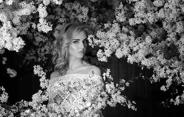 Girl, portrait, flowering, Ekaterina Gorokhova