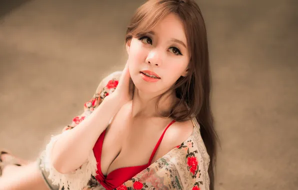 Face, background, hair, makeup, cutie