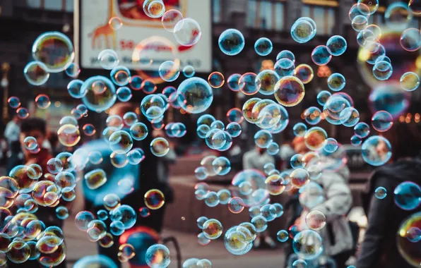 Color, macro, people, street, Bubbles, soap