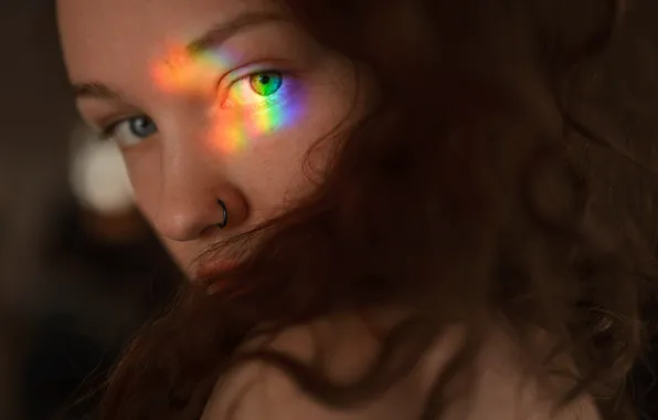 Macro, piercing, curls, Aleks Five