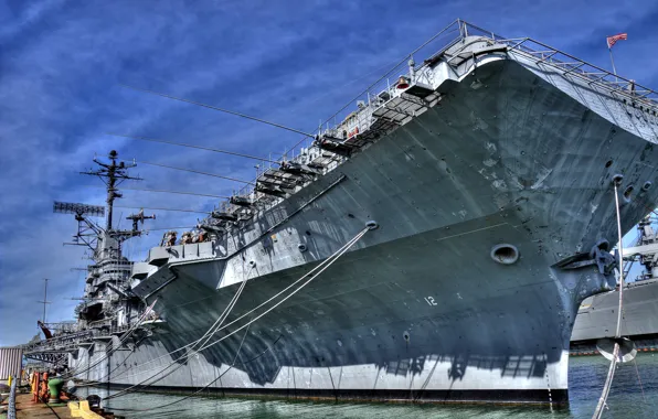 Picture ship, pier, the carrier, USA, on vacation, cleats, mooring