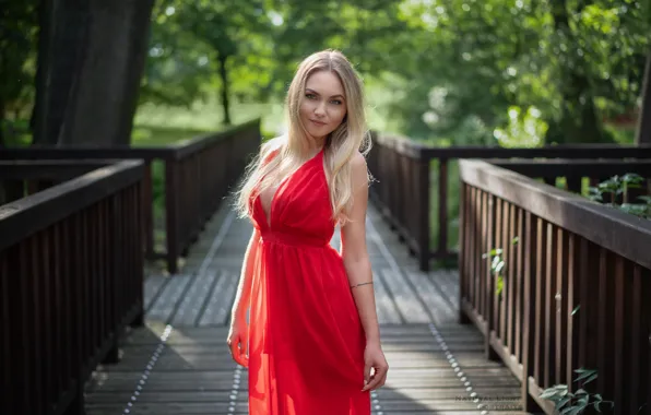 Look, girl, nature, pose, photo, dress, blonde, beauty