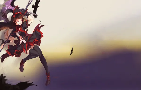 Kawaii, girl, game, dress, anime, pretty, blade, brunette